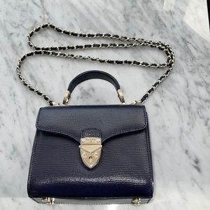 Aspinal London Mini Mayfair Navy Blue Crossbody